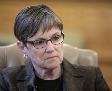 Kansas governor Laura Kelly talks about her first 100 days in office during an interview in Topeka this week.