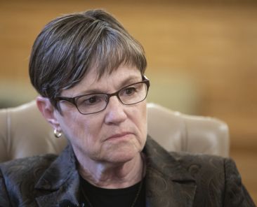 Kansas governor Laura Kelly talks about her first 100 days in office during an interview in Topeka this week.